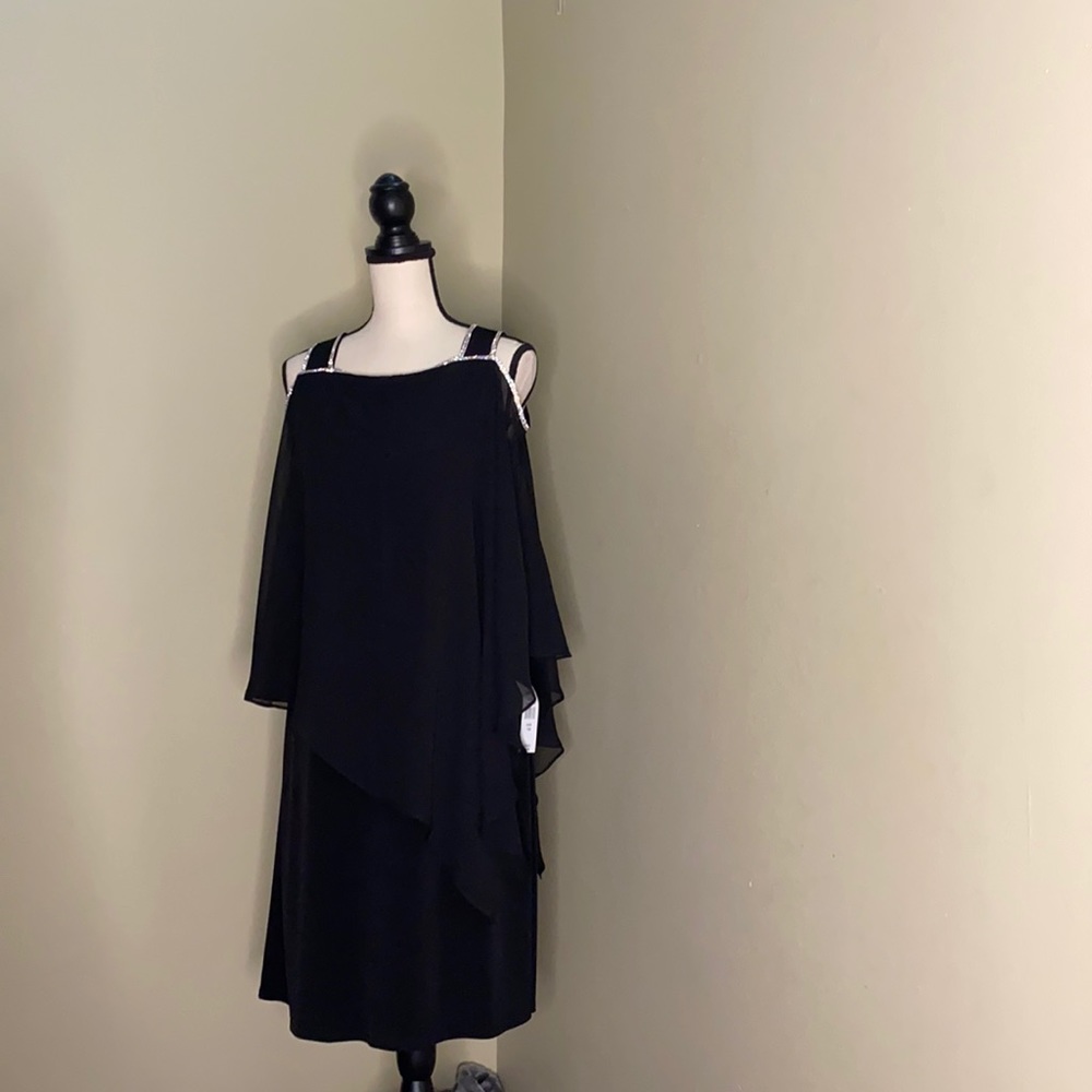 Chiffon black overlay dress by Glamour Nights.